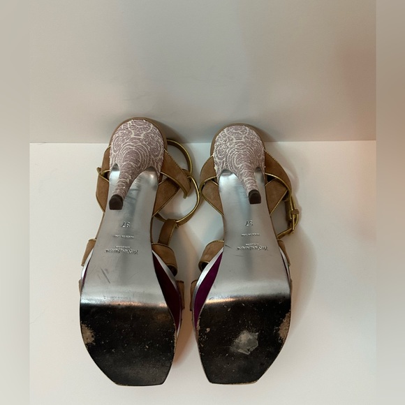 YSL Suede Tribute Platform Sandals Size 37 - Picture 7 of 9
